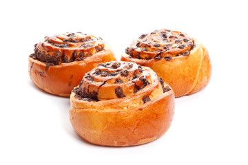 cinnamon rolls isolated on white background