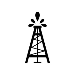 Oil rig icon or logo, simple black icon