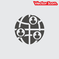 Social network icon isolated sign symbol and flat style for app, web and digital design. Vector illustration.