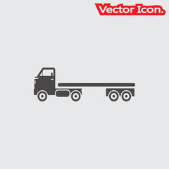 Truck Icon isolated sign symbol and flat style for app, web and digital design. Vector illustration.
