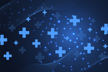 Abstract medical background DNA research, molecule, genetics, genome, DNA chain. Genetic analysis art concept with hexagons, lines, dots. Biotechnology network concept molecule, vector illustration