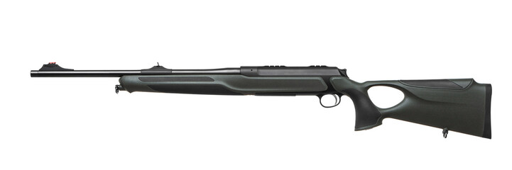 modern semi-automatic hunting rifle isolated on white