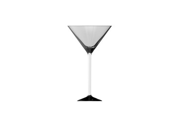 3D illustration of martini glass isolated on white side view - drinking glass render