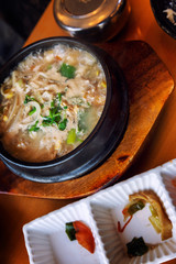 Traditional Korean soup in a bowl