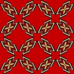 Luxury background with decorative geometric ornament. Retro creative design. Vector illustration. Fashion print, design for scrapbooking page, art deco, interior design. Red, gold color