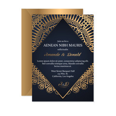 Gold wedding card