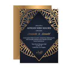 Gold wedding card