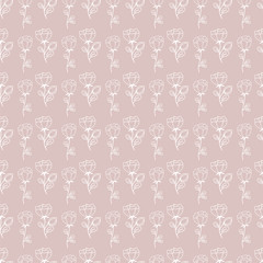 Hand drawn floral seamless pattern