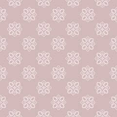 Abstract floral ornament in geometric style. Vector illustration. Beige color