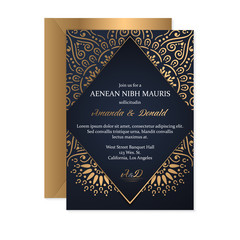 Gold wedding card © visnezh