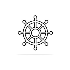 Obraz premium Boat steering wheel Icon. Vector concept illustration for design.