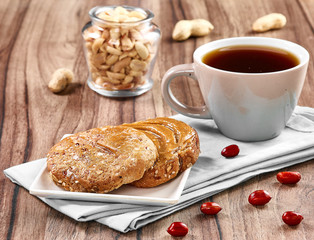 breakfast with coffee and croissant