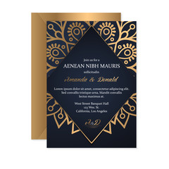 Gold wedding card