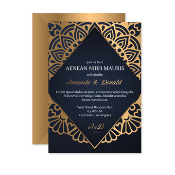 Gold wedding card