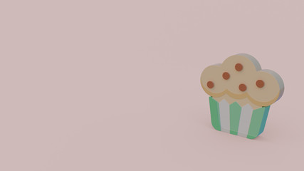 3d icon of muffin