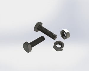 Realistic 3d illustrations of screws and bolts that diverged from the white background.  