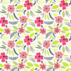 Creative universal artistic floral seamless pattern background. Hand Drawn textures with colorful flowers. Trendy Graphic Design for banner, poster, card, cover, invitation, placard, brochure, header.