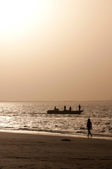Fototapeta premium Lonely girl on the beach