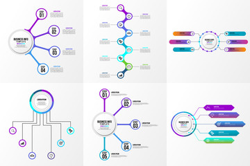 Set Of Infographics Elements Vector Design Template. Business Data Visualization Infographics Timeline with Marketing Icons most useful can be used for workflow, presentation, diagrams, reports