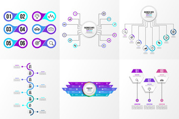 Set Of Infographics Elements Vector Design Template. Business Data Visualization Infographics Timeline with Marketing Icons most useful can be used for workflow, presentation, diagrams, reports