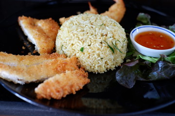 fried rice with chicken