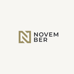 Abstract letter N logotype. Modern logo idea sign. Universal emblem vector icon.