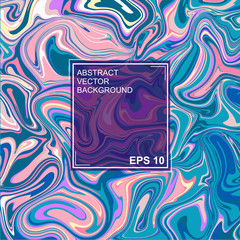 Abstract vector background. with beautiful fantasy ink patterns. Liquid paint. Fluid art. The ornament of marble. Colorful bright combination of colors. Modern colorful flow.