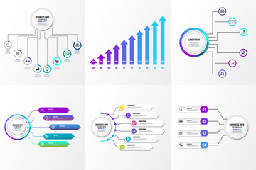 Set Of Infographics Elements Vector Design Template. Business Data Visualization Infographics Timeline with Marketing Icons most useful can be used for workflow, presentation, diagrams, reports