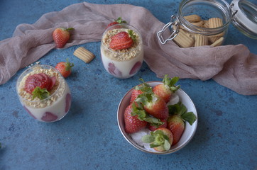 dessert with strawberries