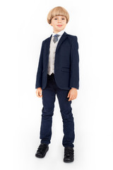Smart leader - handsome boy – confident, ambitious entrepreneur – isolated on the white background - 244909874