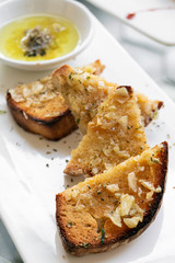 portuguese traditional tiborna garlic and herb toast tapas snack food