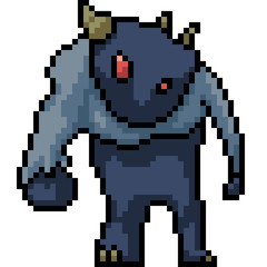 Naklejka premium vector pixel art ugly creature