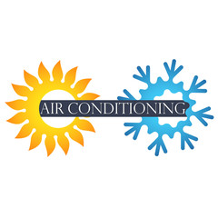 Air conditioner sun and snowflake symbol