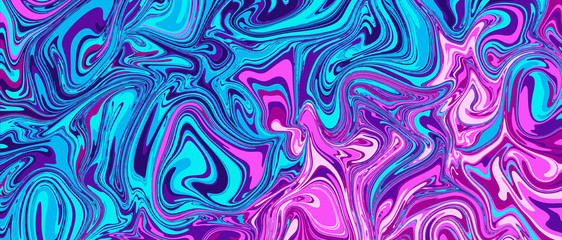 Abstract vector background. with beautiful fantasy ink patterns. Liquid paint. Fluid art. The ornament of marble. Colorful bright combination of colors. Modern colorful flow.