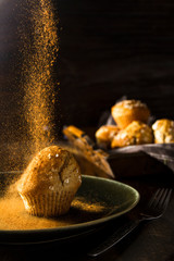 Oats cupcake with cinnamon fall