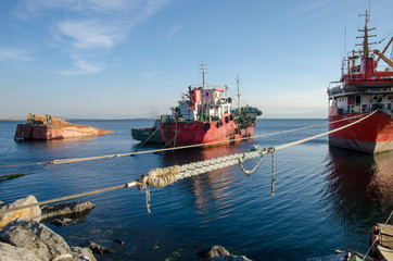 Fototapeta premium Sunken Ship in The Sea