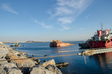 Sunken Ship in The Sea