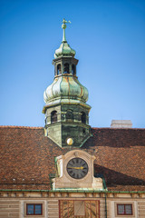 clock tower in the patio of Hofburg Imperial palace