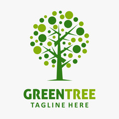 Geometric tree logo design