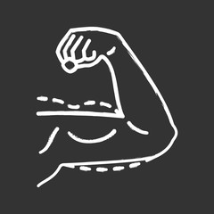 Male arm lift surgery chalk icon