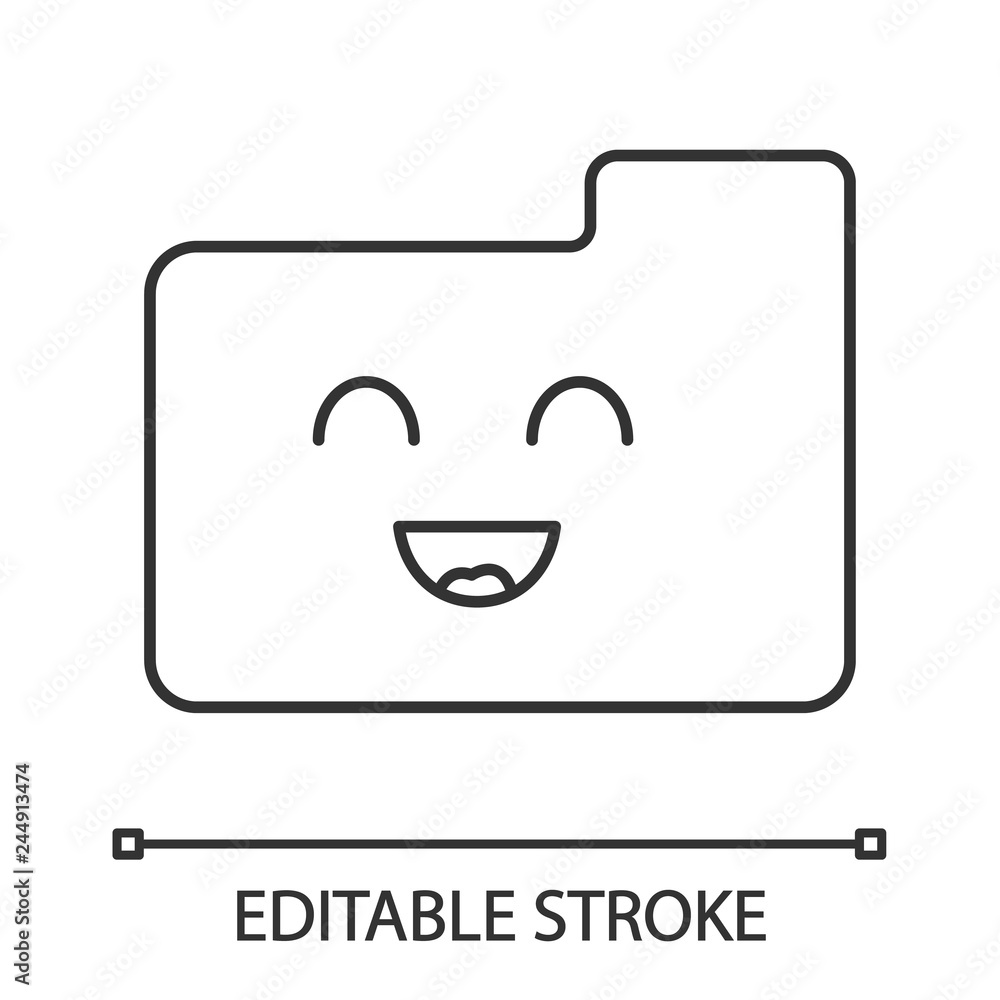 Poster smiling folder linear icon