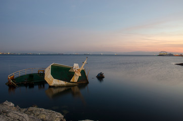 Sunken Ship in The Sea