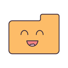 Smiling folder color icon