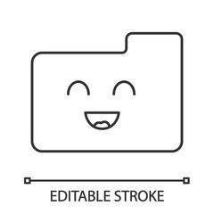 Smiling folder linear icon