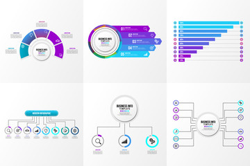 Set Of Infographics Elements Vector Design Template. Business Data Visualization Infographics Timeline with Marketing Icons most useful can be used for workflow, presentation, diagrams, reports