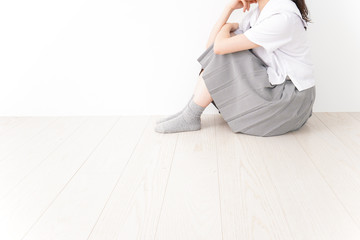 Fototapeta premium 悩み事・いじめ・学生イメージ