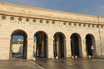 Fototapeta na wymiar Entrance gate to Hofburg Palace, Vienna, Austria