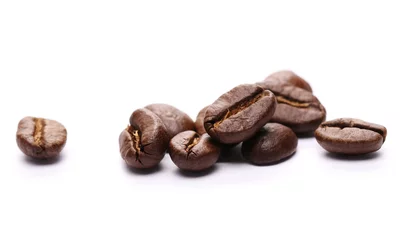 Tuinposter Coffee beans isolated on white background © dule964