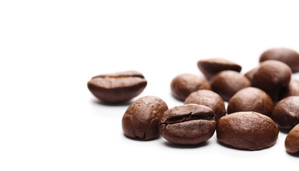 Coffee beans isolated on white background