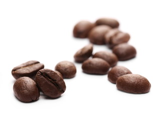 Coffee beans isolated on white background